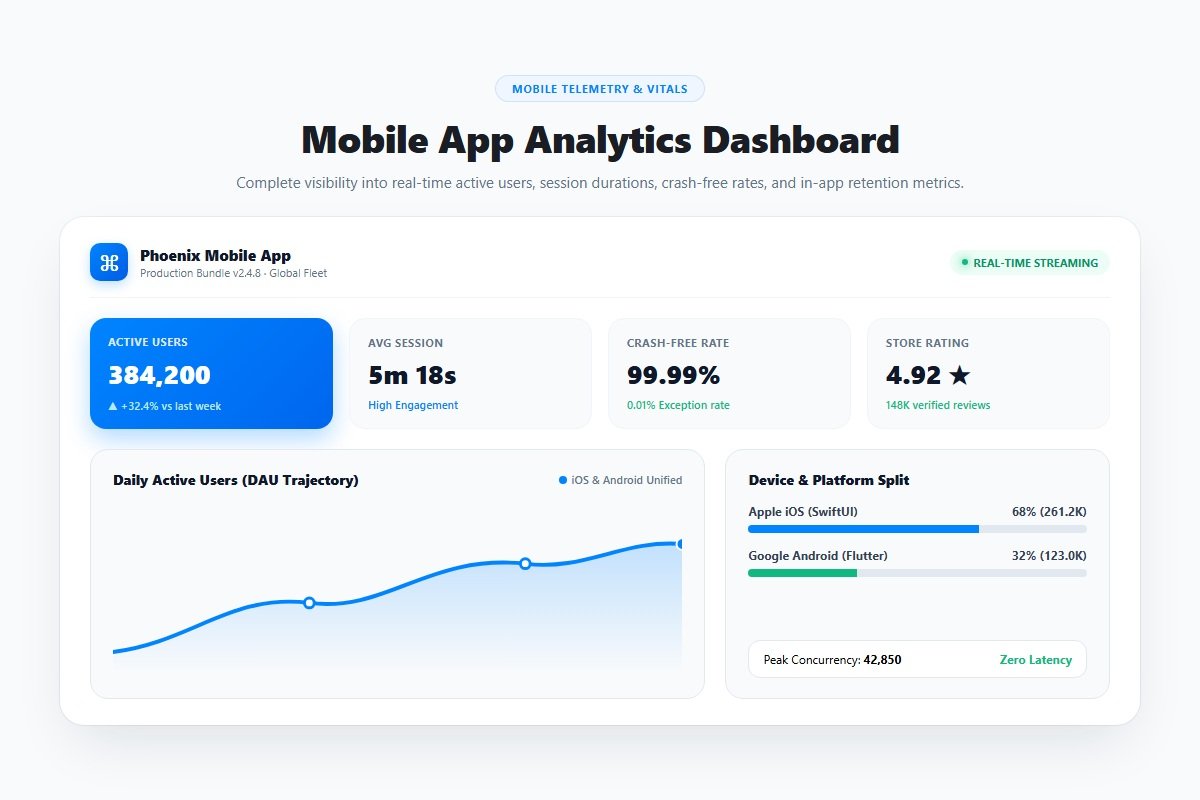 Mobile App Analytics Dashboard - لوحة تحكم التطبيق